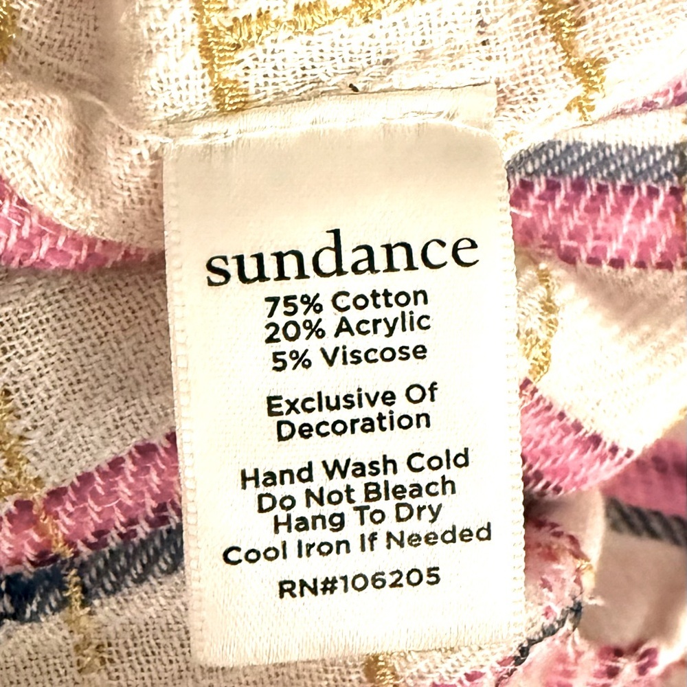 Sundance Veria Midi Tiered Pockets Striped Embroidered Sleeveless Boho Medium - Picture 9 of 9